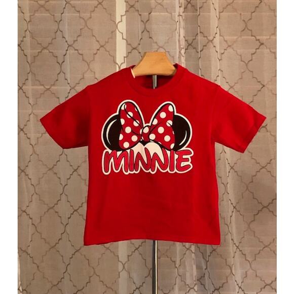 Disney Girl's "Minnie" Red Short Sleeve Tee - Size 4-T - Picture 1 of 4